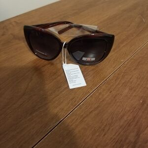 VOX Women's Dark Red Burgundy Oversized Cat Eye Trendy Sunoptics Sunglasses